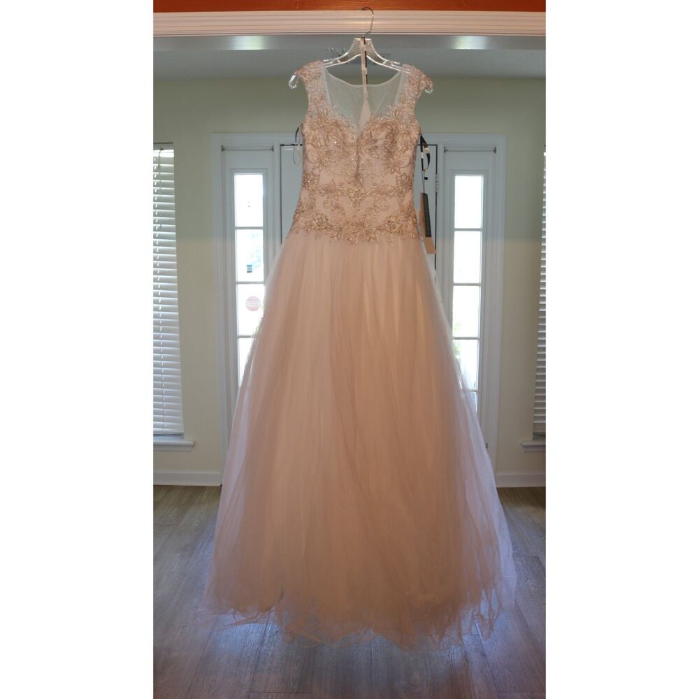 David Tutera for Mon Cheri Wedding Dress Idalia in White Size 12 Unaltered NWT